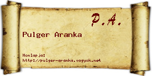 Pulger Aranka névjegykártya
